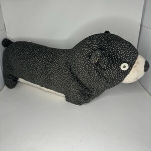 Target Circo Pillowfort Body Pillow Black Bear 27” X Lg Plush Stuffed Animal Tag